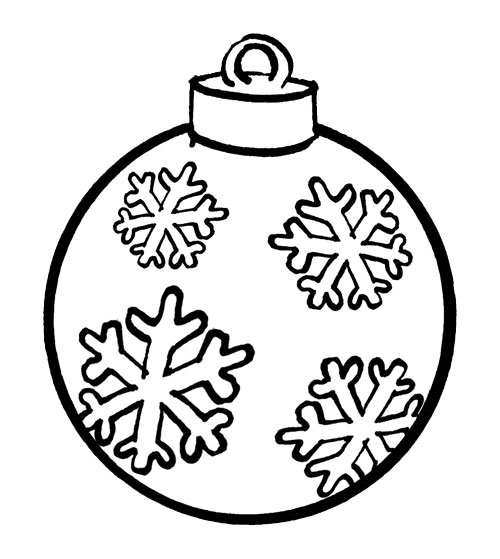 coloriage boule de noel avec flocon de neige